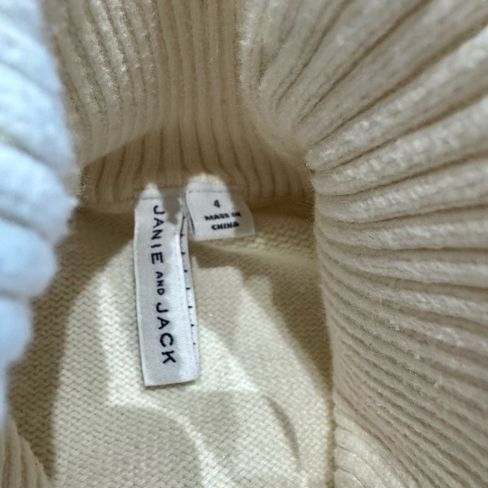 Janie and Jack Cream Sweater with Train Design Boys (Size 4) - Picture 3 of 4
